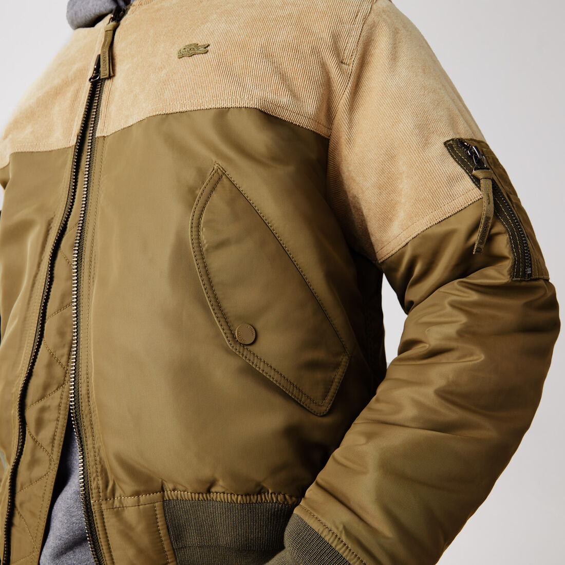 Men’s Bimaterial Quilted Zip Bomber Jacket Men’s Bimaterial Quilted Zip Bomber Jacket