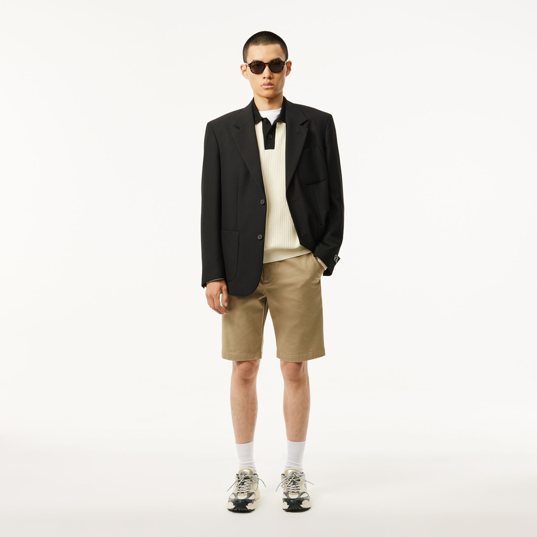 lacoste french made polo collar sweater