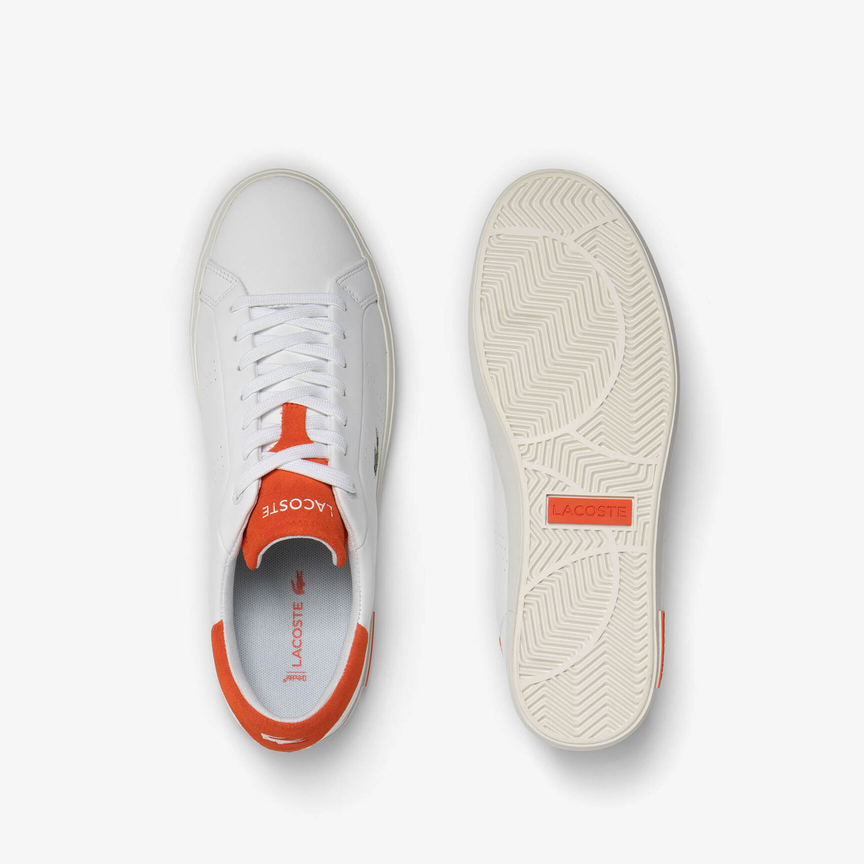 Men's Powercourt 2.0 Orange Leather Trainers