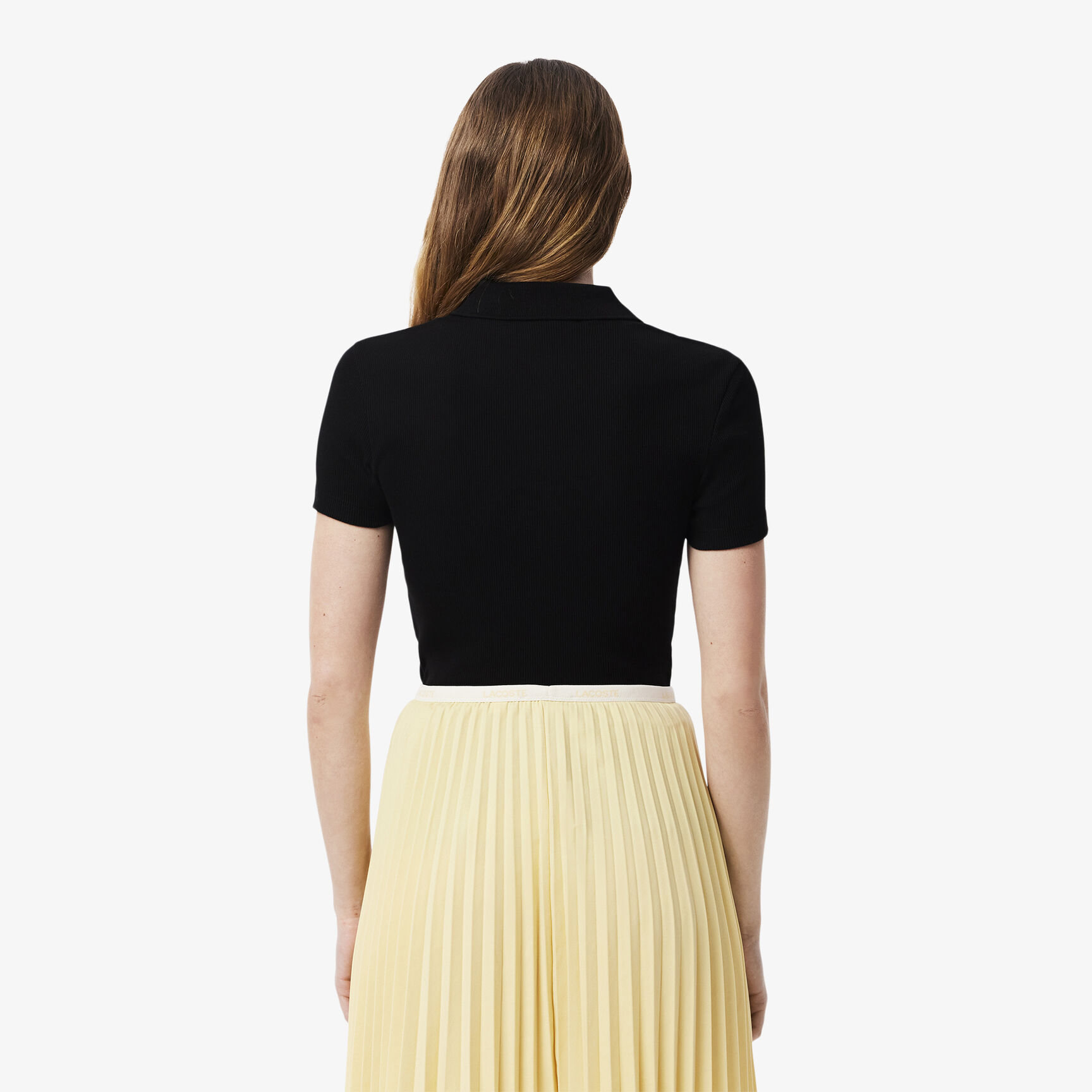 تيشيرت بولو L.12.D بقصة ضيقة من القطن المضلع