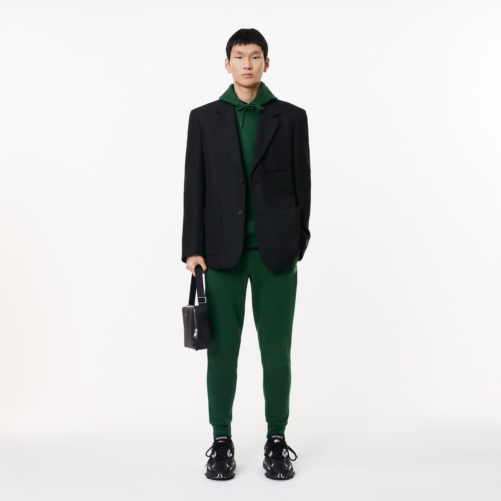 سويت شيرت لاكوست بغطاء رأس قطن عضوي للرجال