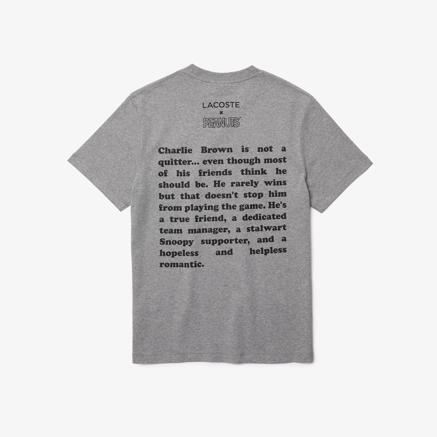 تيشيرت رجالي من القطن العضوي بياقة مستديرة من Lacoste x Peanuts تيشيرت رجالي من القطن العضوي بياقة مستديرة من Lacoste x Peanuts