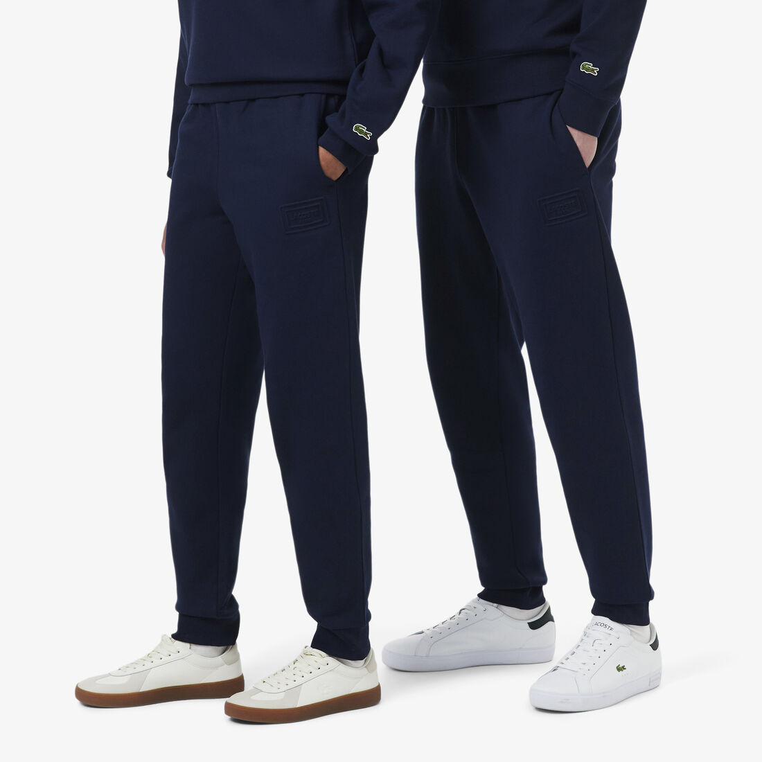 lacoste embossed branding sweatpants