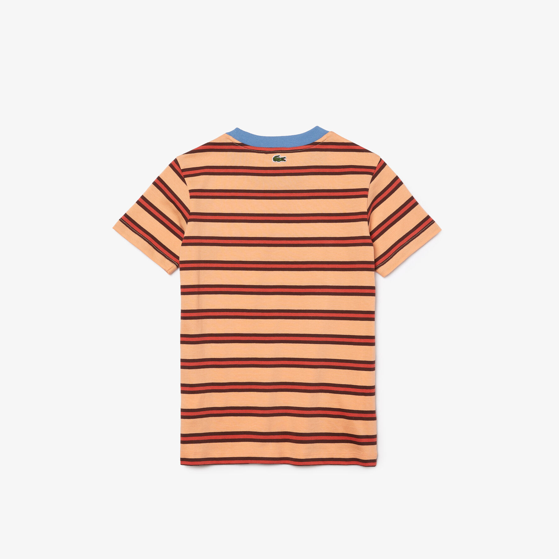 lacoste boys  crew neck striped lightweight cotton t shirt