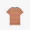 lacoste boys  crew neck striped lightweight cotton t shirt