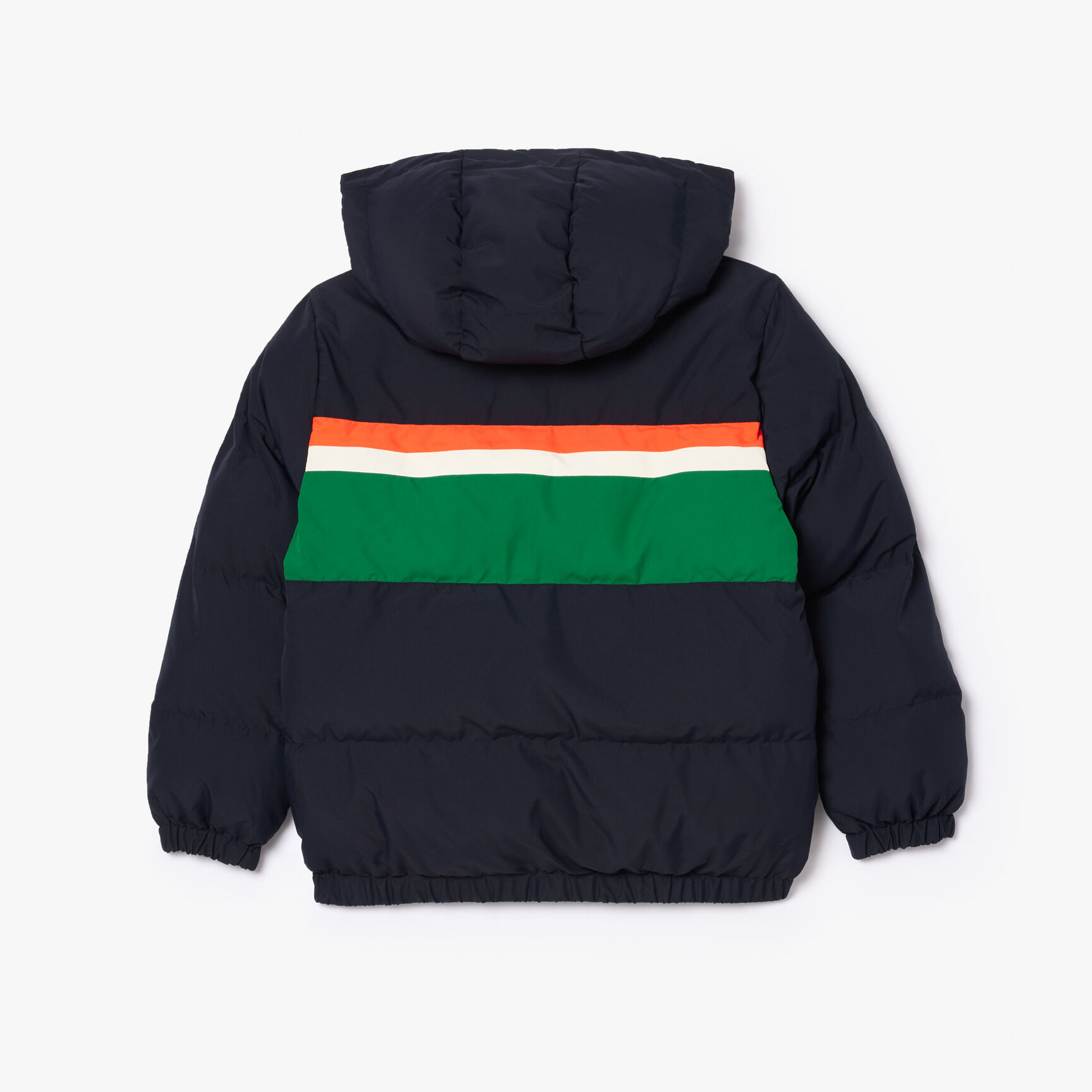 Contrast Stripe Hooded Puffer Jacket Contrast Stripe Hooded Puffer Jacket