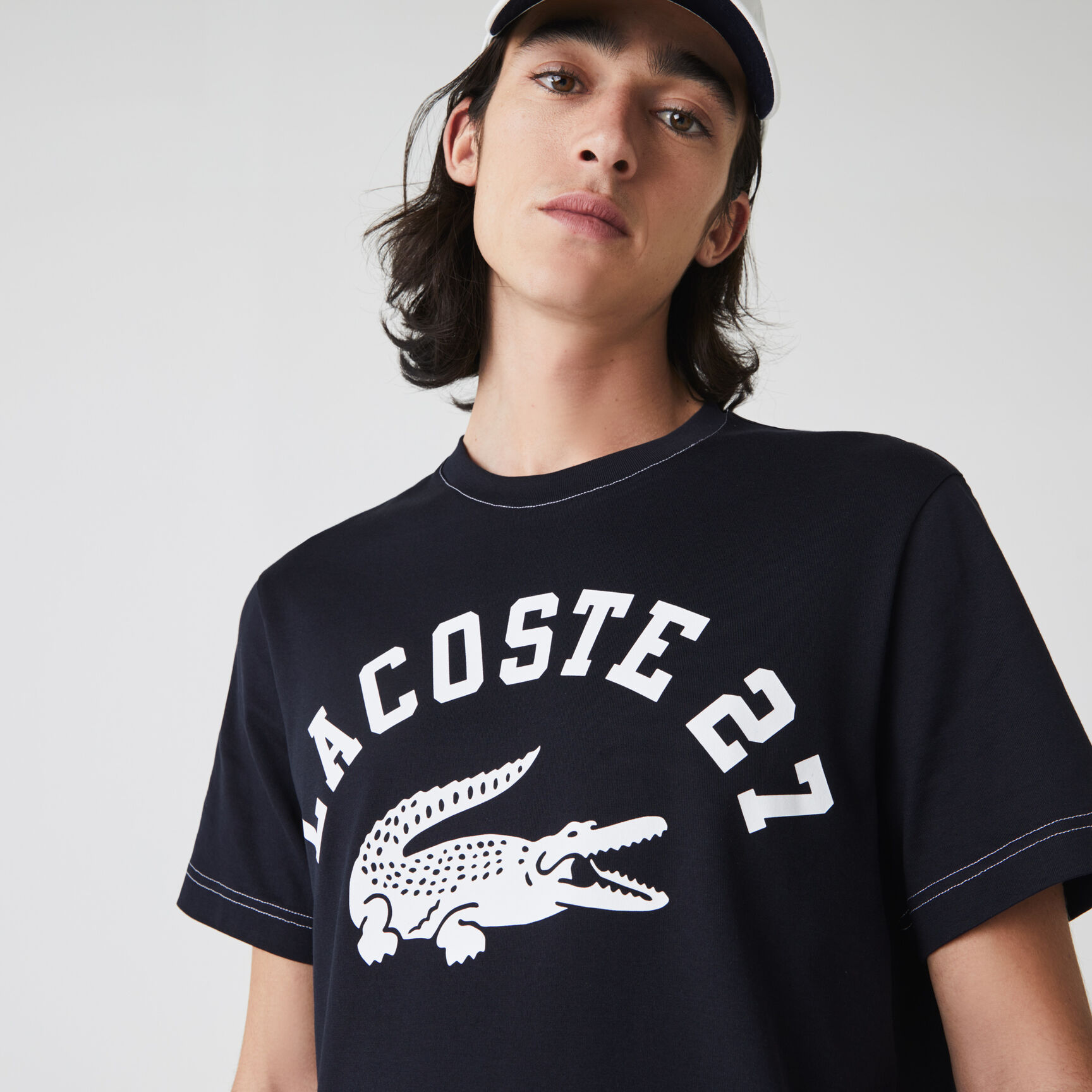 Men’s Crew Neck Lacoste 27 Print Cotton T-shirt Men’s Crew Neck Lacoste 27 Print Cotton T-shirt
