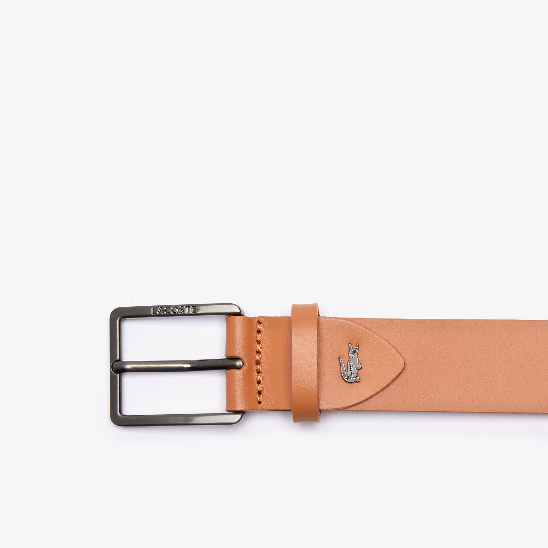 men s engraved lacoste and embossed crocodile leather tongue buckle