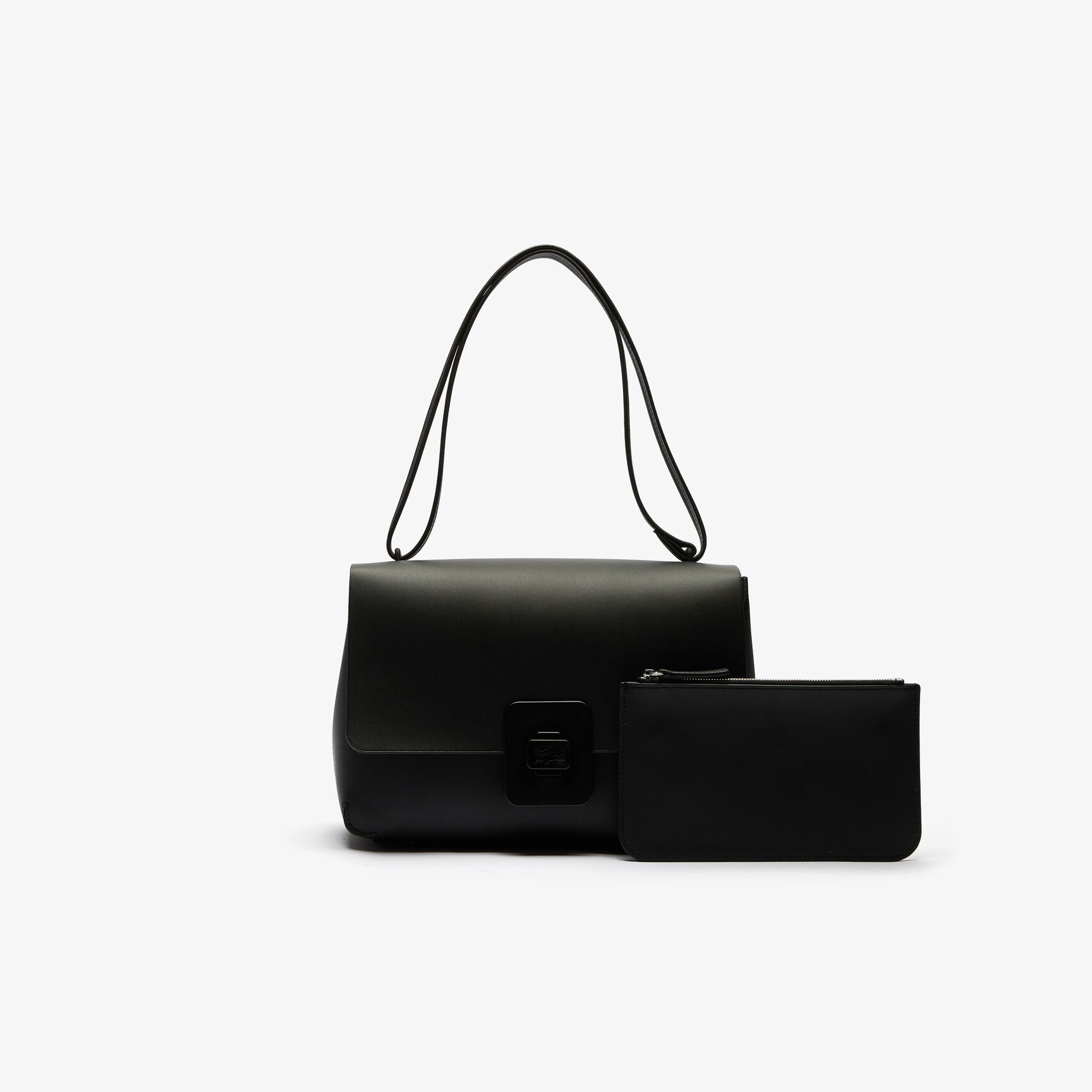 حقيبة كتف جلد كبيرة مع إبزيم التمساح مجموعة Croco Turn للنساء