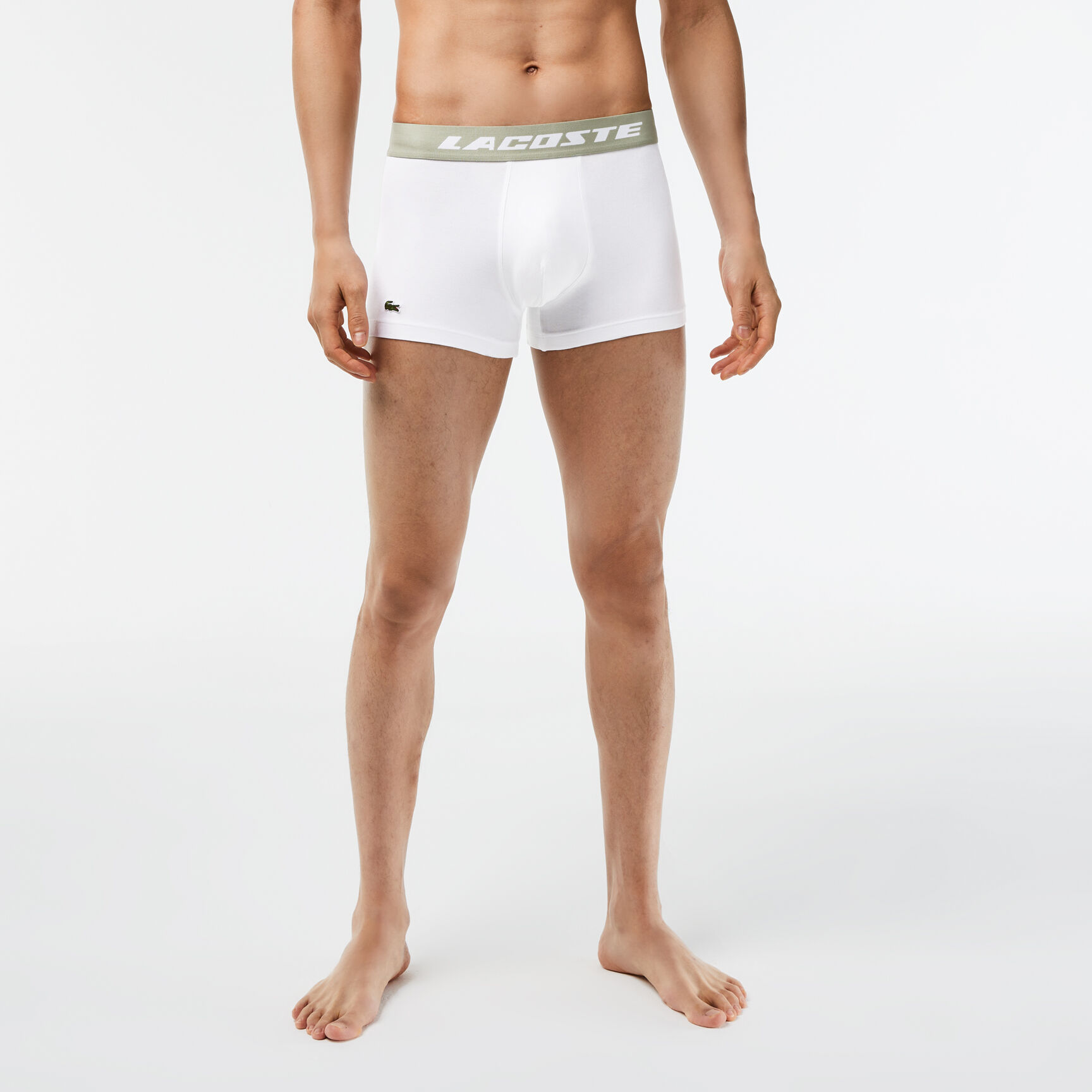 طقم بوكسر لاكوست بخصر بلون مغاير للرجال، 3 قطع