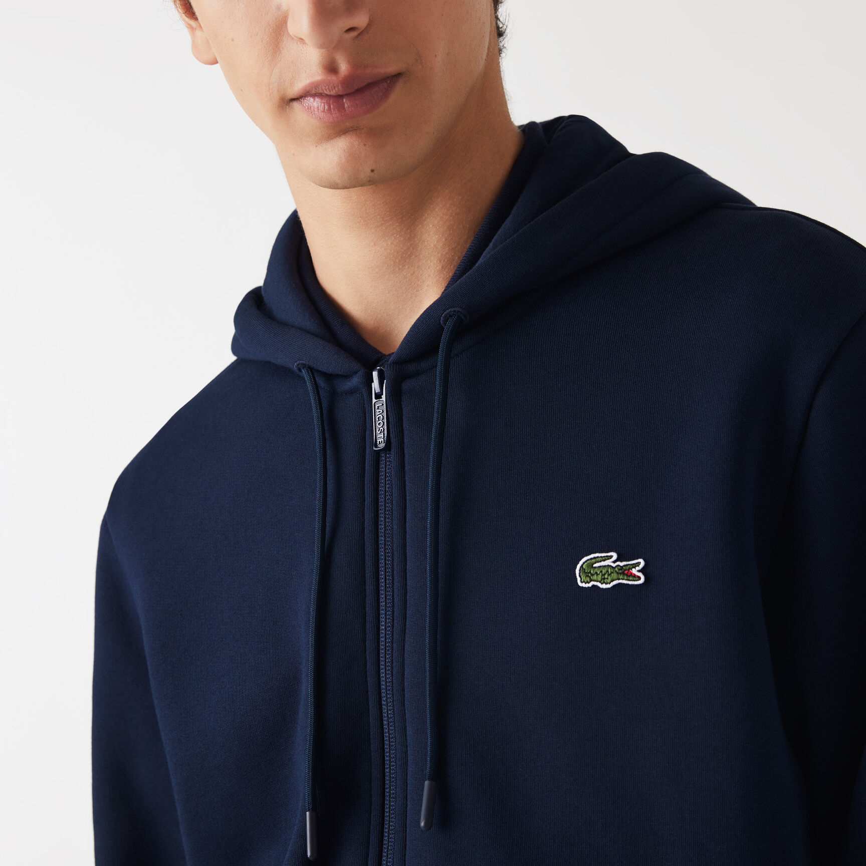 Men's Lacoste Printed Bands Hooded Zip Sweatshirt