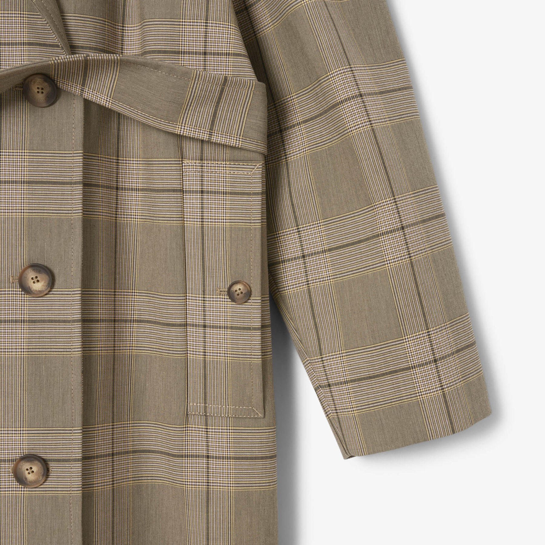 Water-Repellent Plaid Wrap Coat Water-Repellent Plaid Wrap Coat