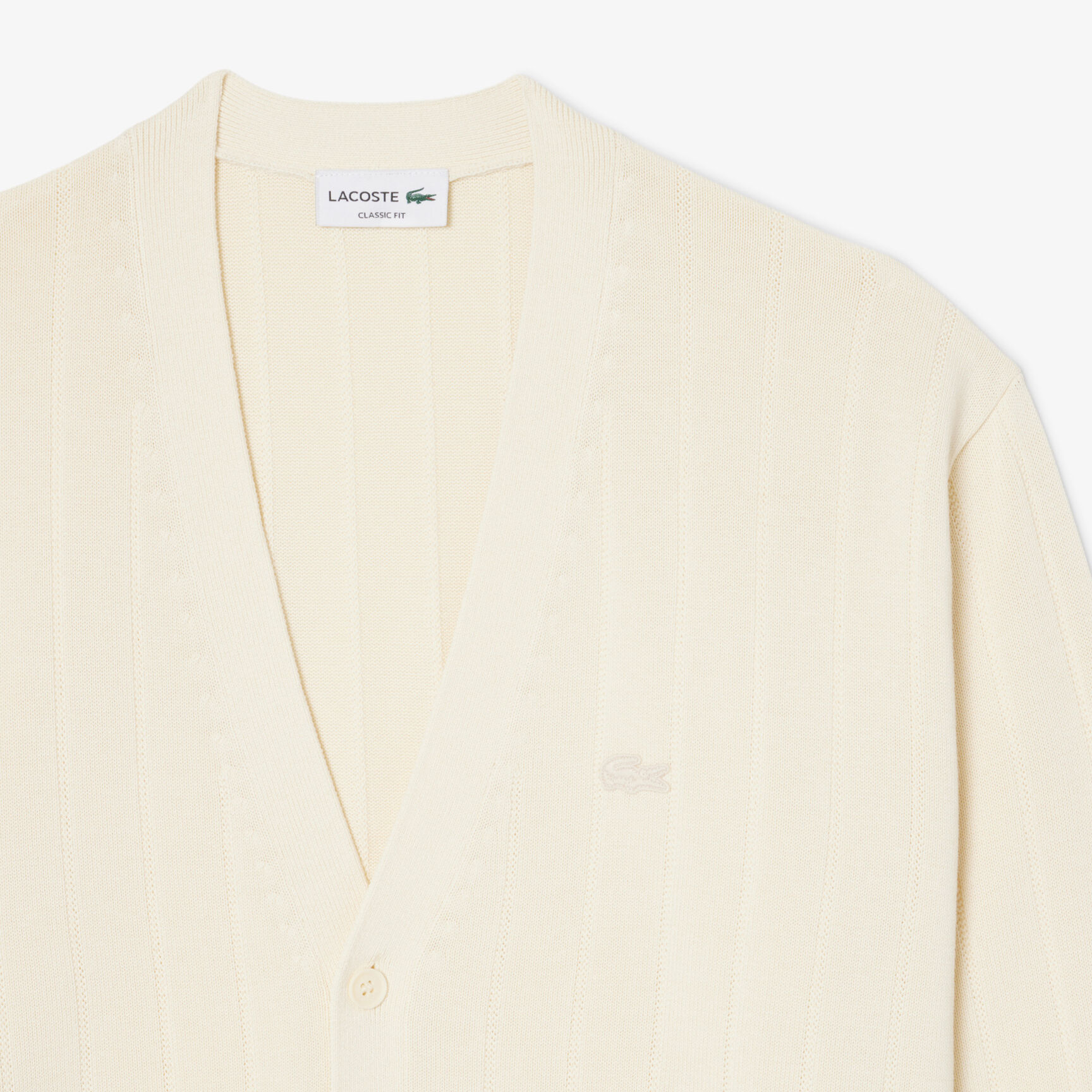 Rib Knit Cotton Blend Cardigan