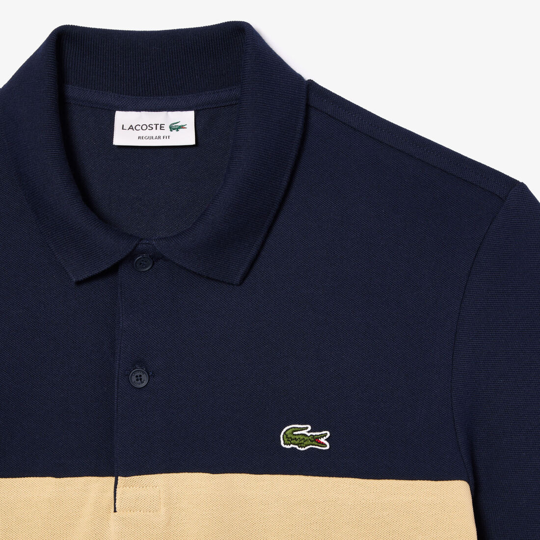 Regular Fit Stretch Pique Colourblock Polo Shirt Regular Fit Stretch Pique Colourblock Polo Shirt