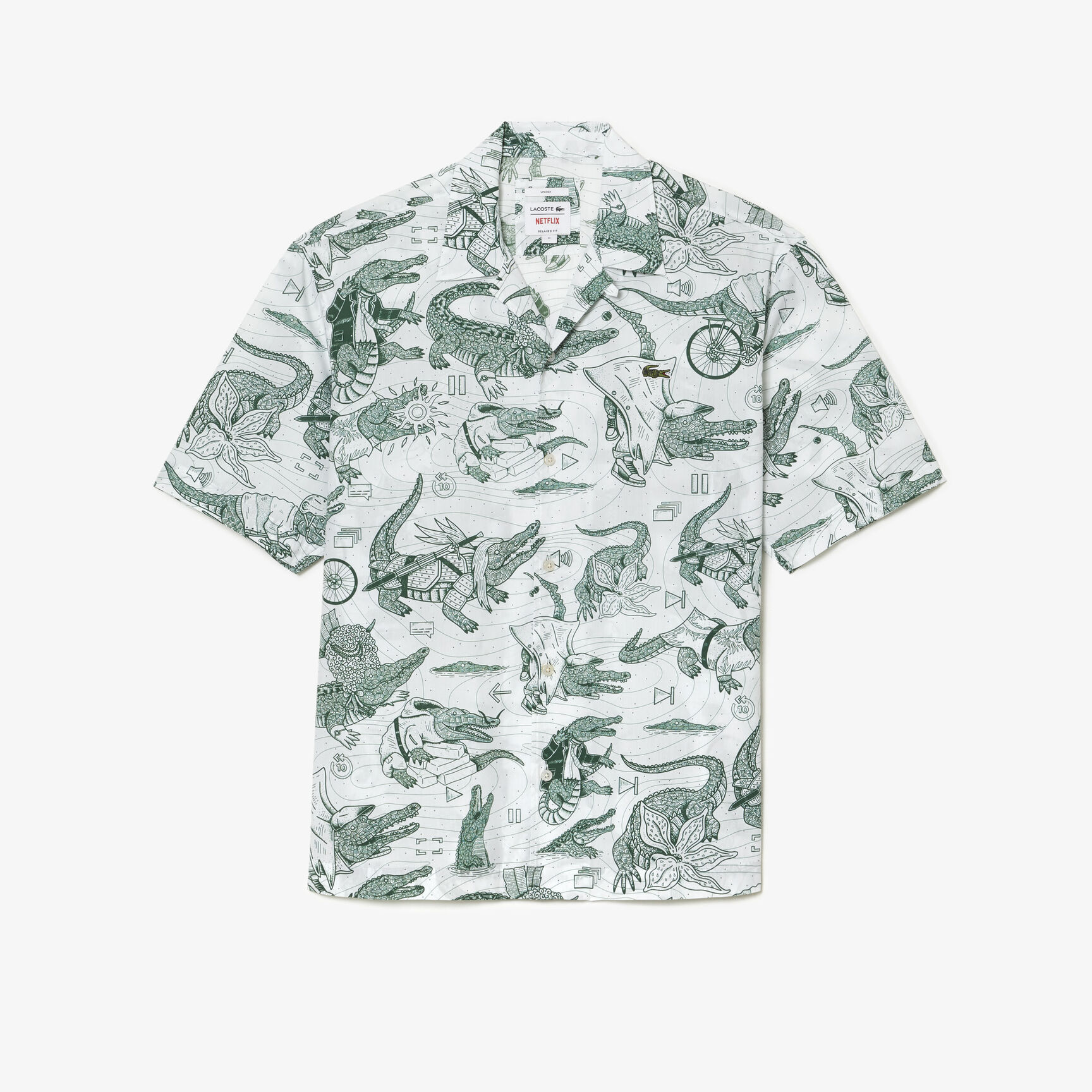 Men's Lacoste x Netflix Short Sleeve Printed Shirt Men's Lacoste x Netflix Short Sleeve Printed Shirt