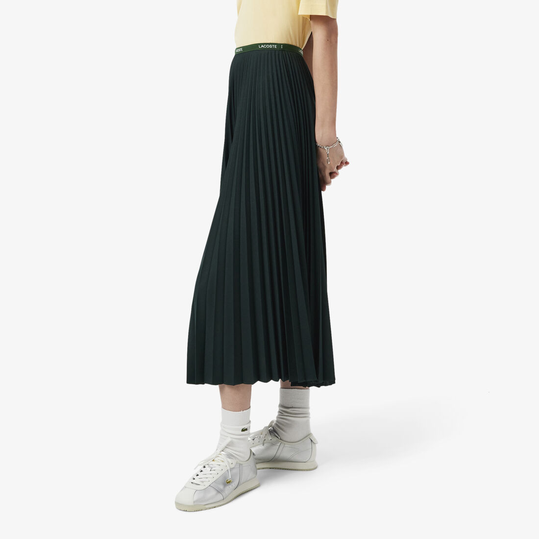 Long Pleated Elasticated Waist Skirt Long Pleated Elasticated Waist Skirt