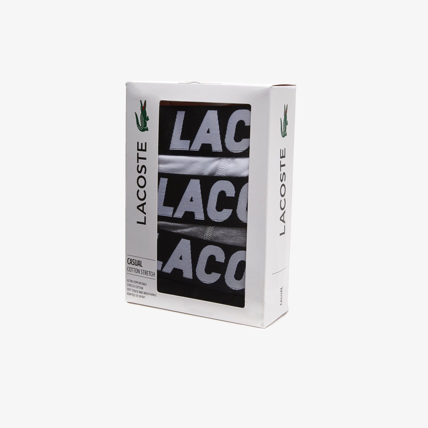 men s lacoste branded jersey trunk three pack
