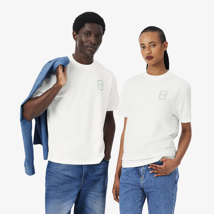 lacoste tennis print cotton jersey t shirt