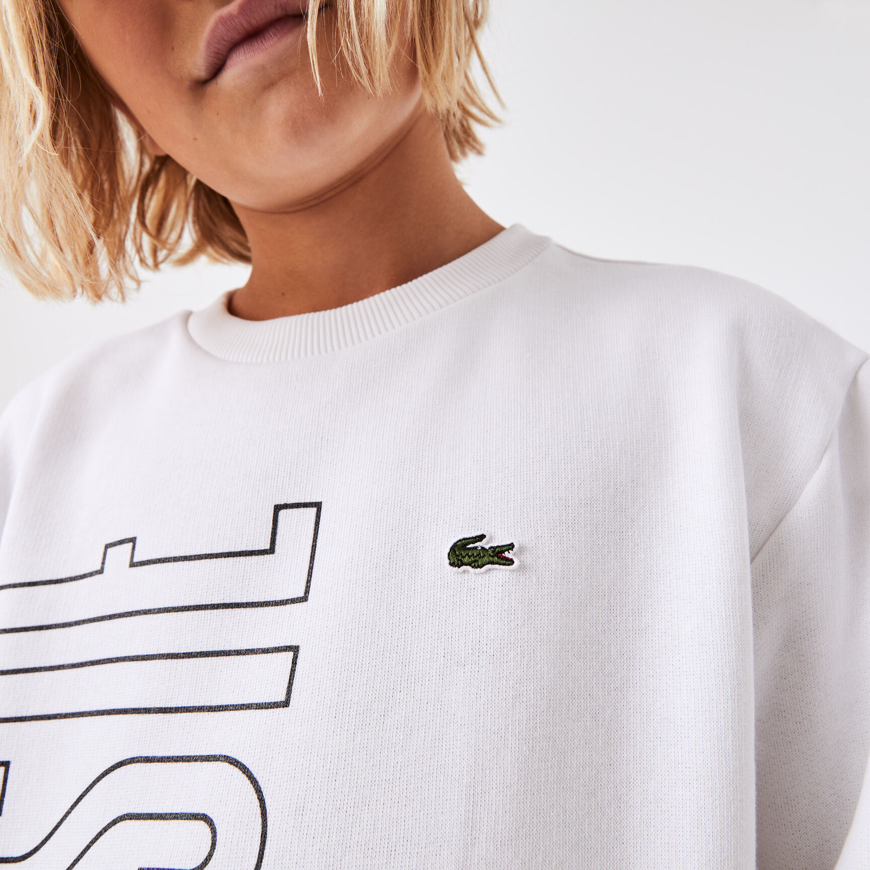 سويت شيرت لاكوست مقسم بألوان بشعار الماركة للأطفال