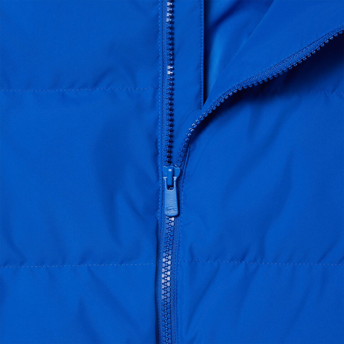 سترة منتفخة بغطاء رأس مع جلد تمساح في الخلف سترة منتفخة بغطاء رأس مع جلد تمساح في الخلف