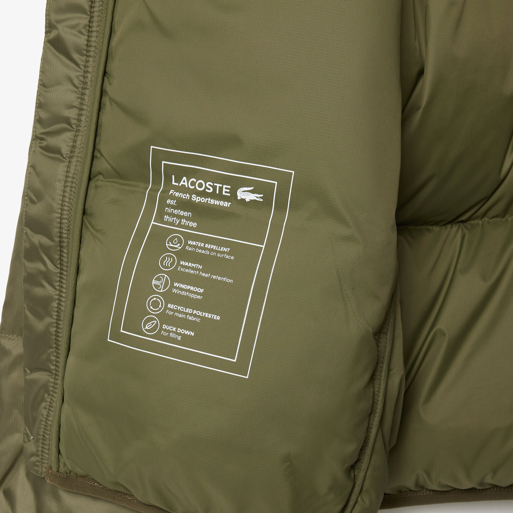 Water-Repellent Hooded Down Jacket