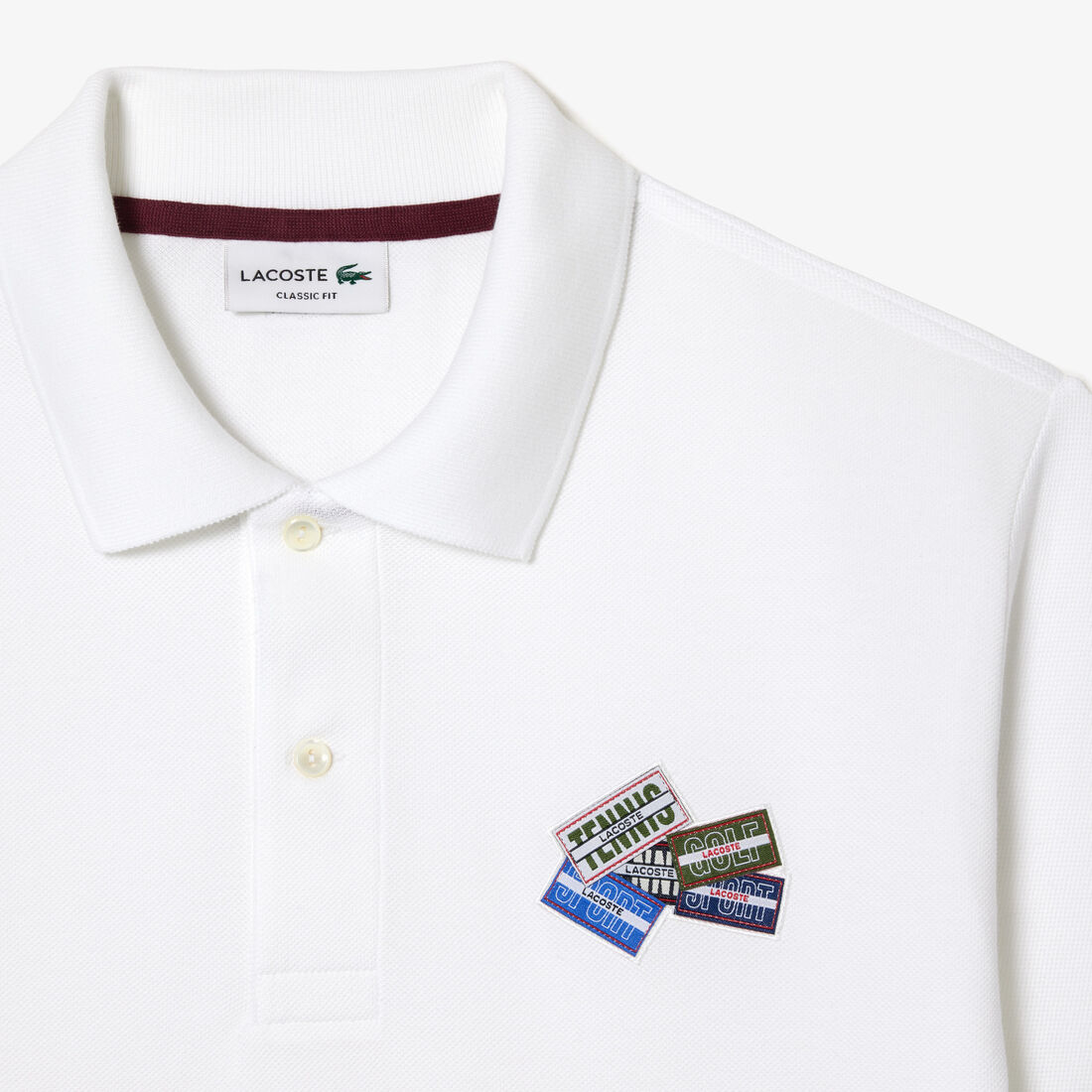 Cotton Pique L.12.12 Badge Detail Polo Shirt Cotton Pique L.12.12 Badge Detail Polo Shirt
