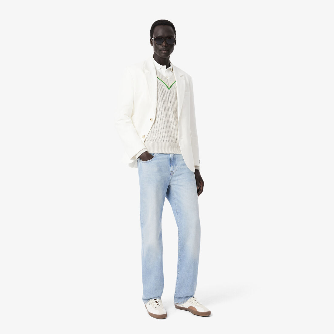 V Neck Striped Tennis Sweater V Neck Striped Tennis Sweater