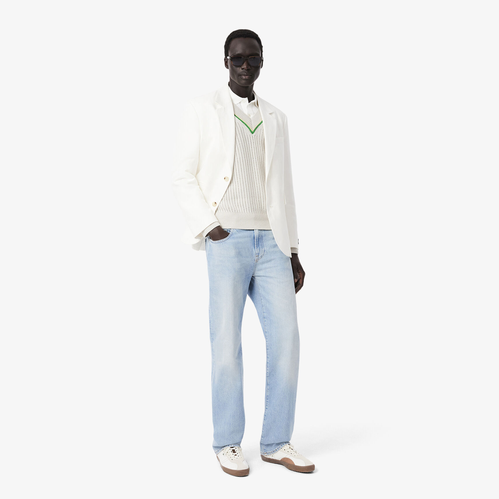 V Neck Striped Tennis Sweater V Neck Striped Tennis Sweater