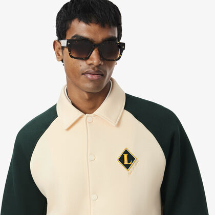 lacoste french made varsity badge jacket