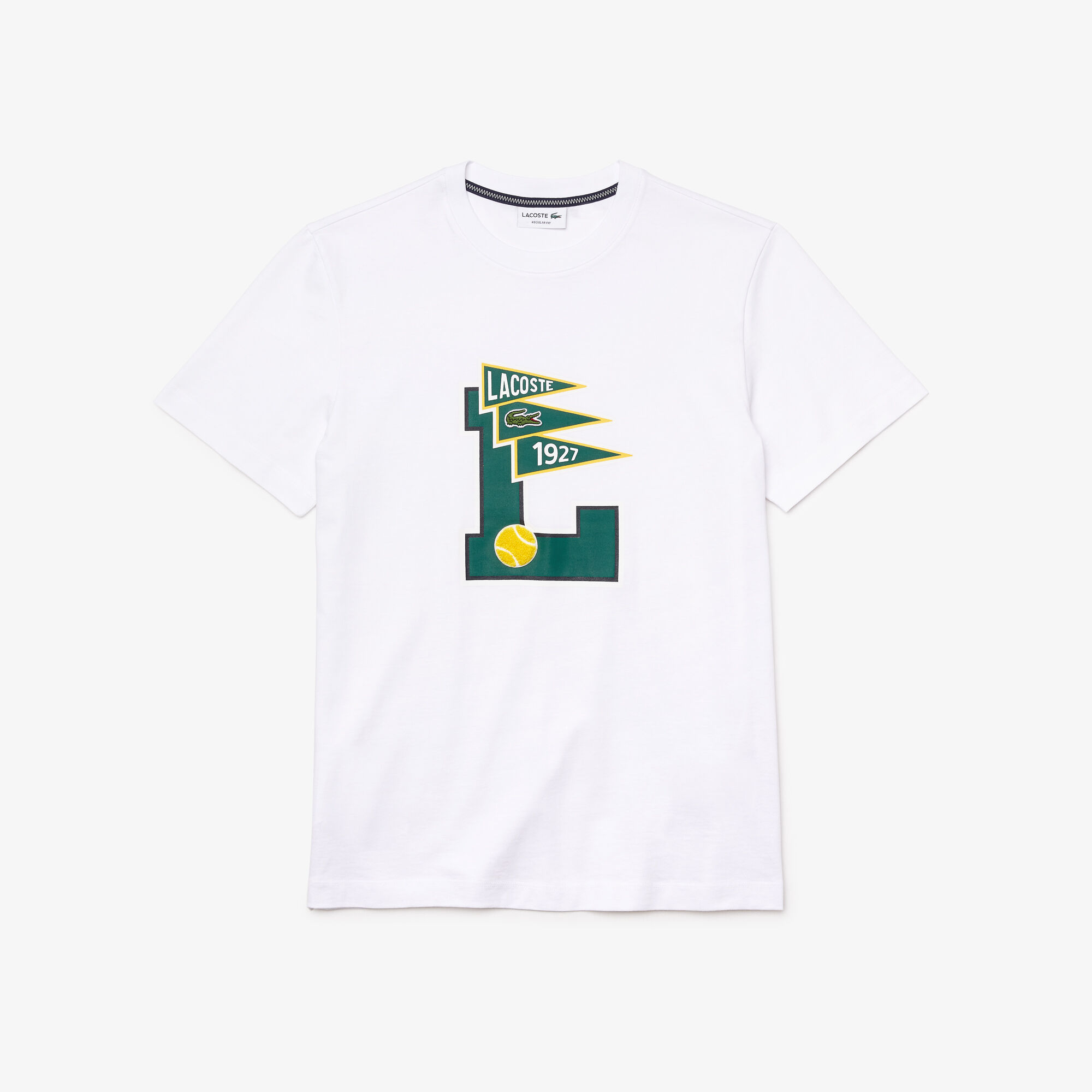 Buy Men s Crew Neck Pennants L Badge Cotton T Shirt Lacoste SA