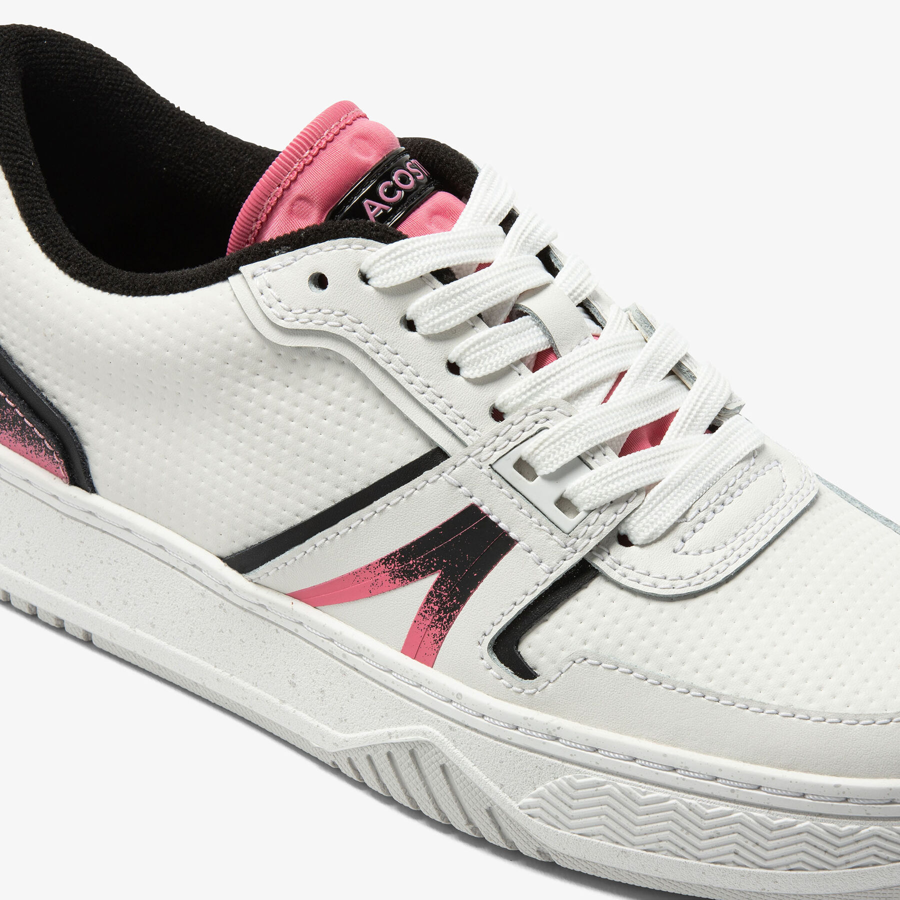 women s lacoste l001 leather heel pop trainers