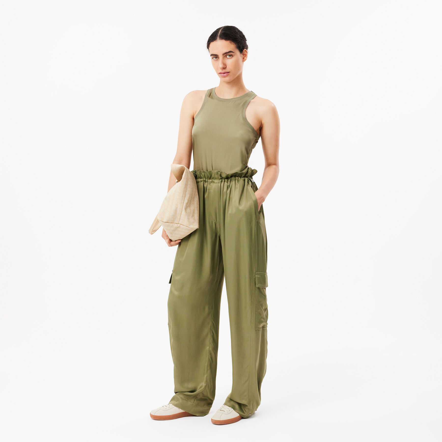 Oversized Satin Cargo Pants lacoste oversized satin cargo pants