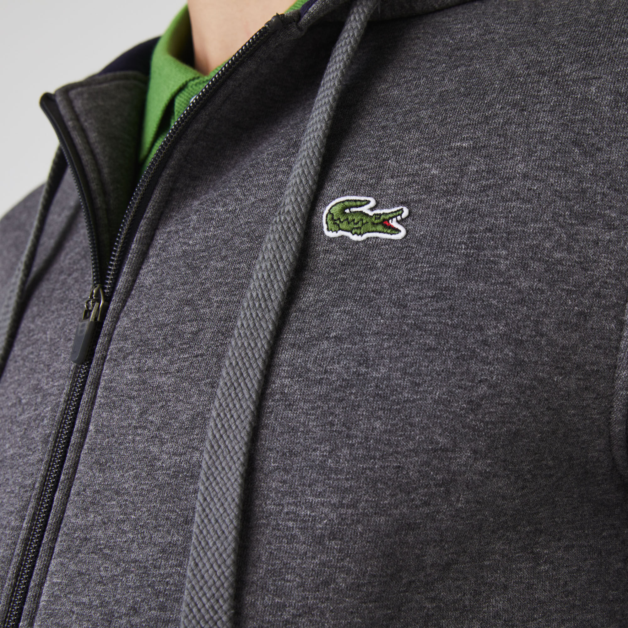 Men's lacoste sport tennis hooded zippered sweatshirt in fleece sales