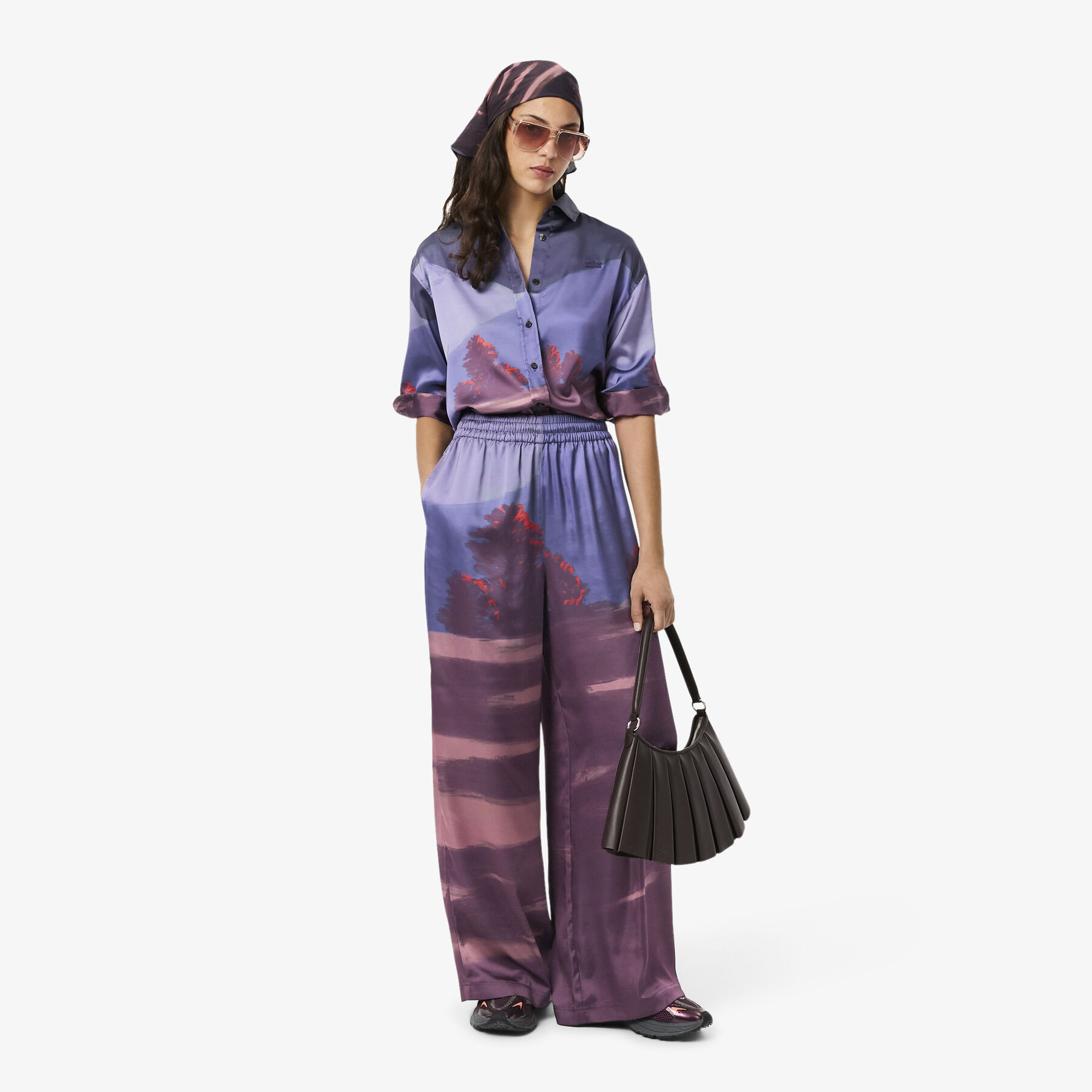 Oversized Landscape Print Pants lacoste oversized landscape print pants