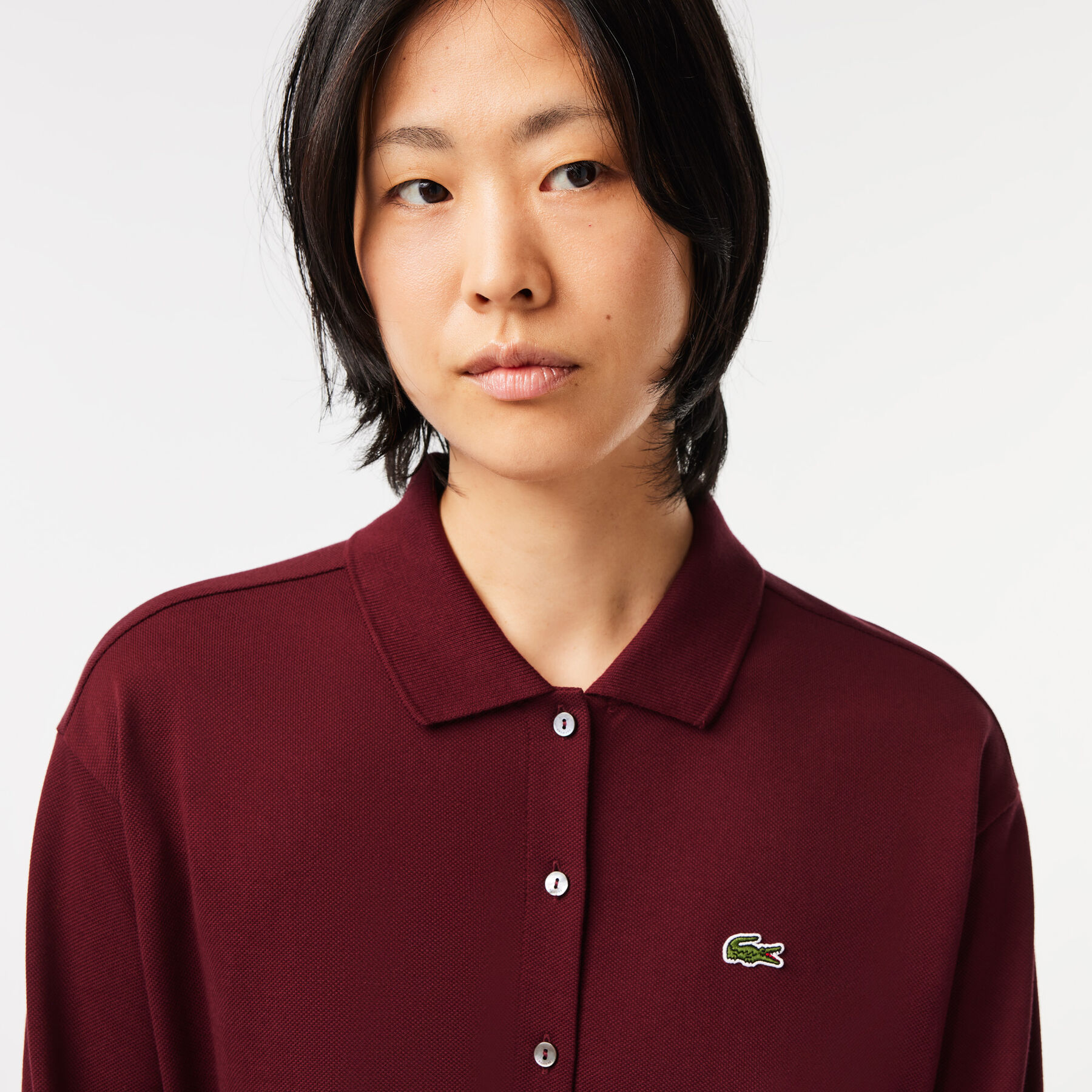 3/4 Sleeve Cotton Pique Polo Dress lacoste 3 4 sleeve cotton pique polo dress