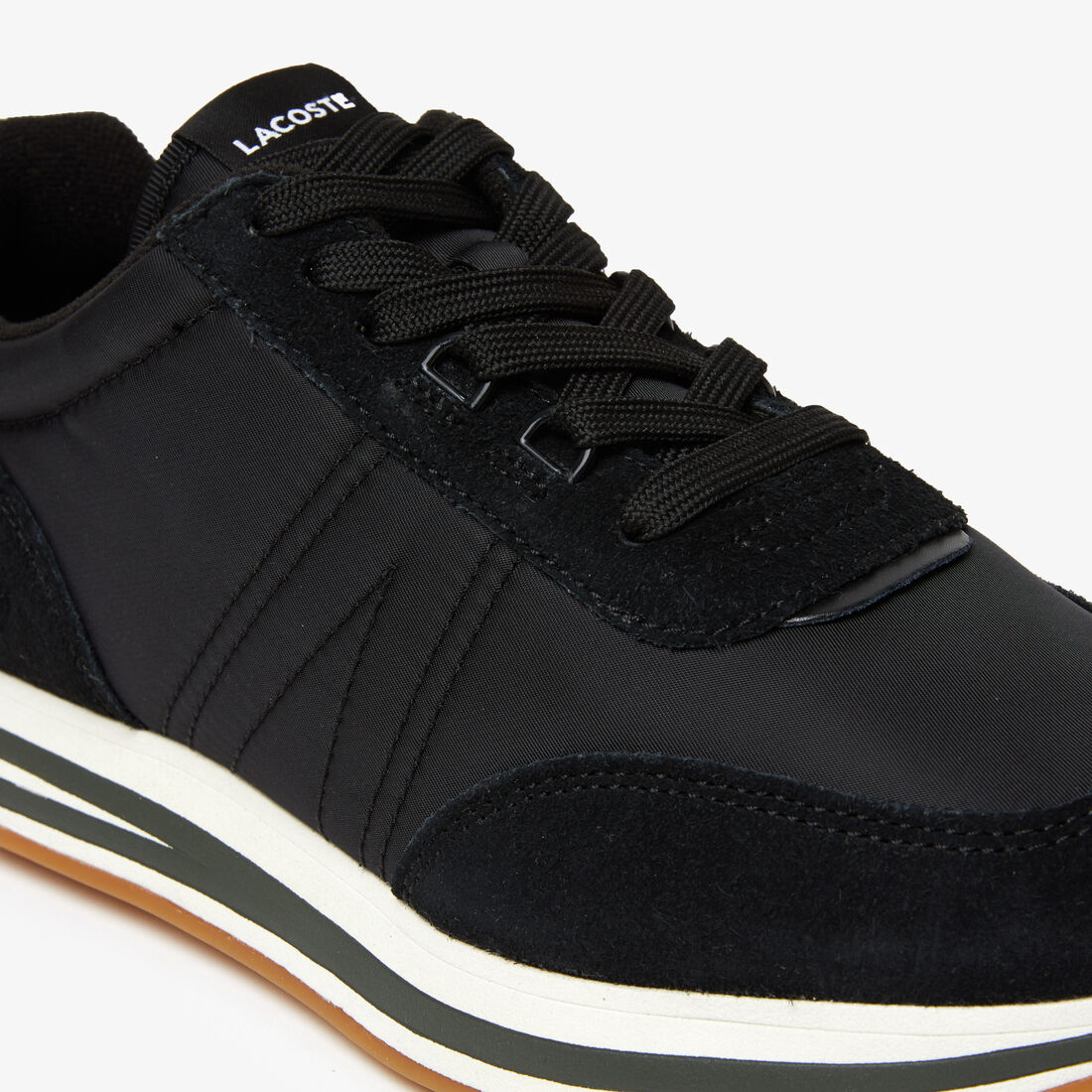 Men's Lacoste L-Spin Leather Colour Contrast Trainers Men's Lacoste L-Spin Leather Colour Contrast Trainers