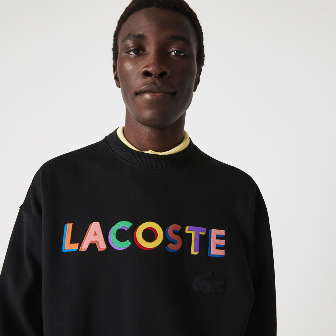 Unisex Lacoste L!VE Loose Fit Embroidered Fleece Sweatshirt Unisex Lacoste L!VE Loose Fit Embroidered Fleece Sweatshirt