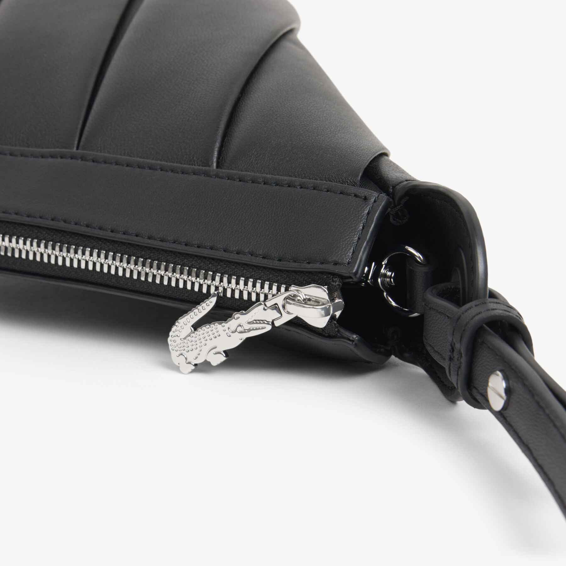 lacoste medium lenglen leather hobo bag