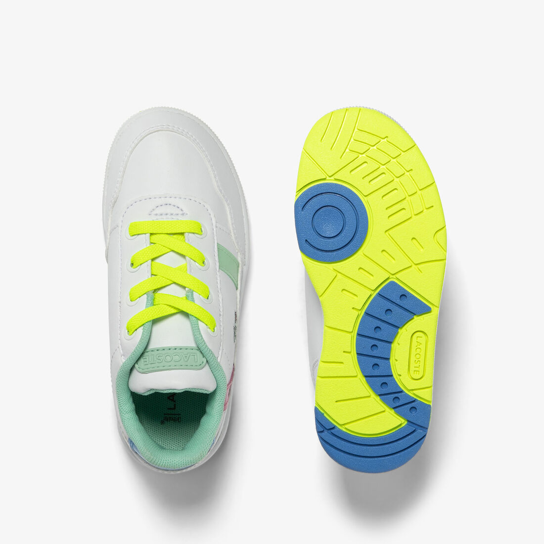 سنيكرز لاكوست تي كليب من خامات صناعية بتفاصيل ملونة للرضع سنيكرز لاكوست تي كليب من خامات صناعية بتفاصيل ملونة للرضع