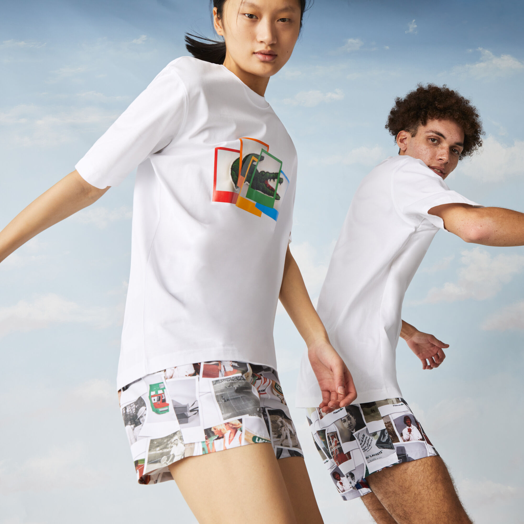 Buy Unisex Lacoste LIVE Polaroid Collaboration Loose Fit Cotton T shirt Lacoste SA