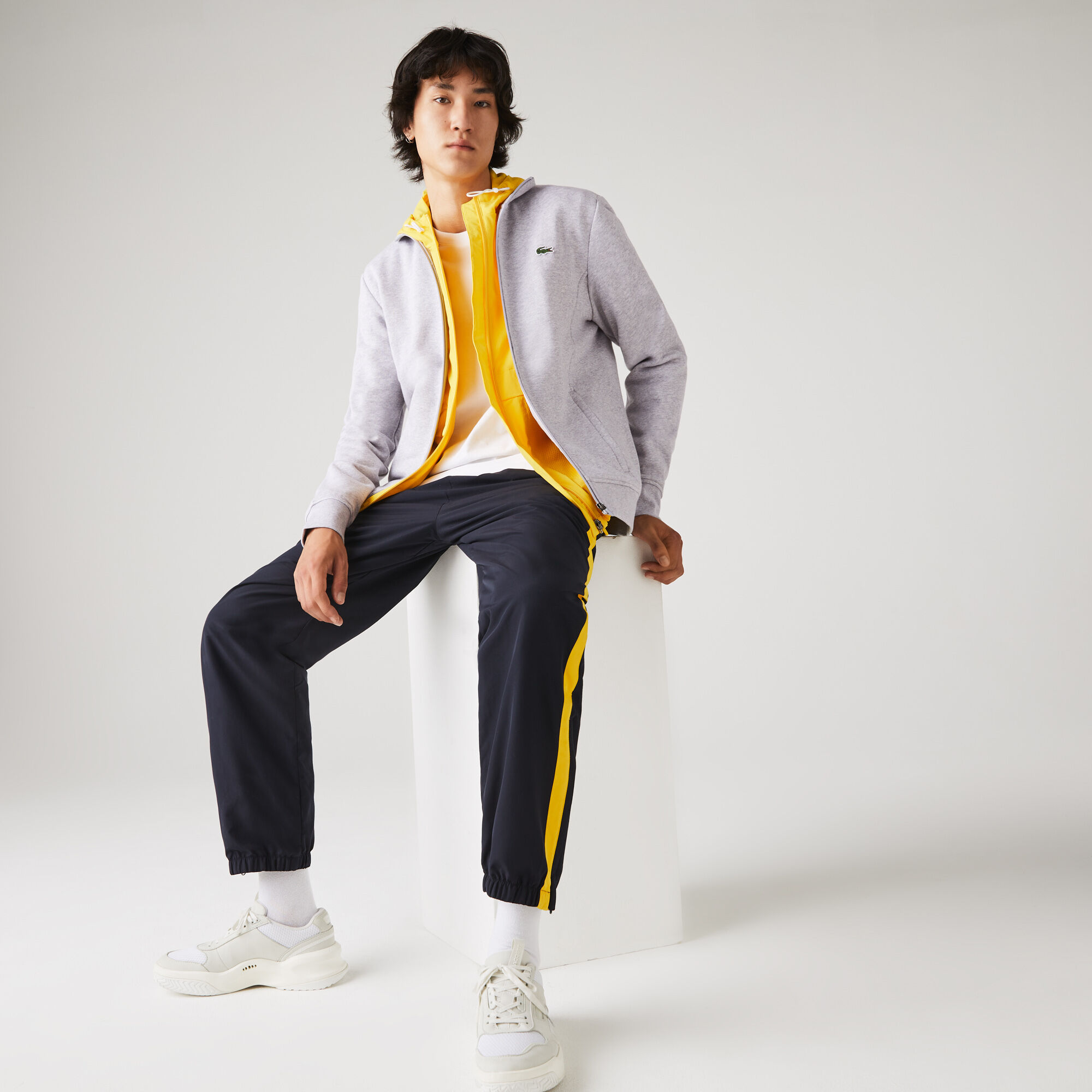 Men's lacoste sport cotton blend fleece sweatshirt deals