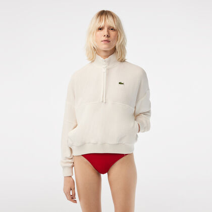Women’s Oversize High Neck Zipped Fleece Sweatshirt