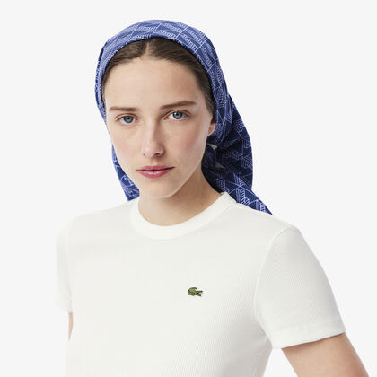 تي شيرت قطني مضلع بقصة ضيقة