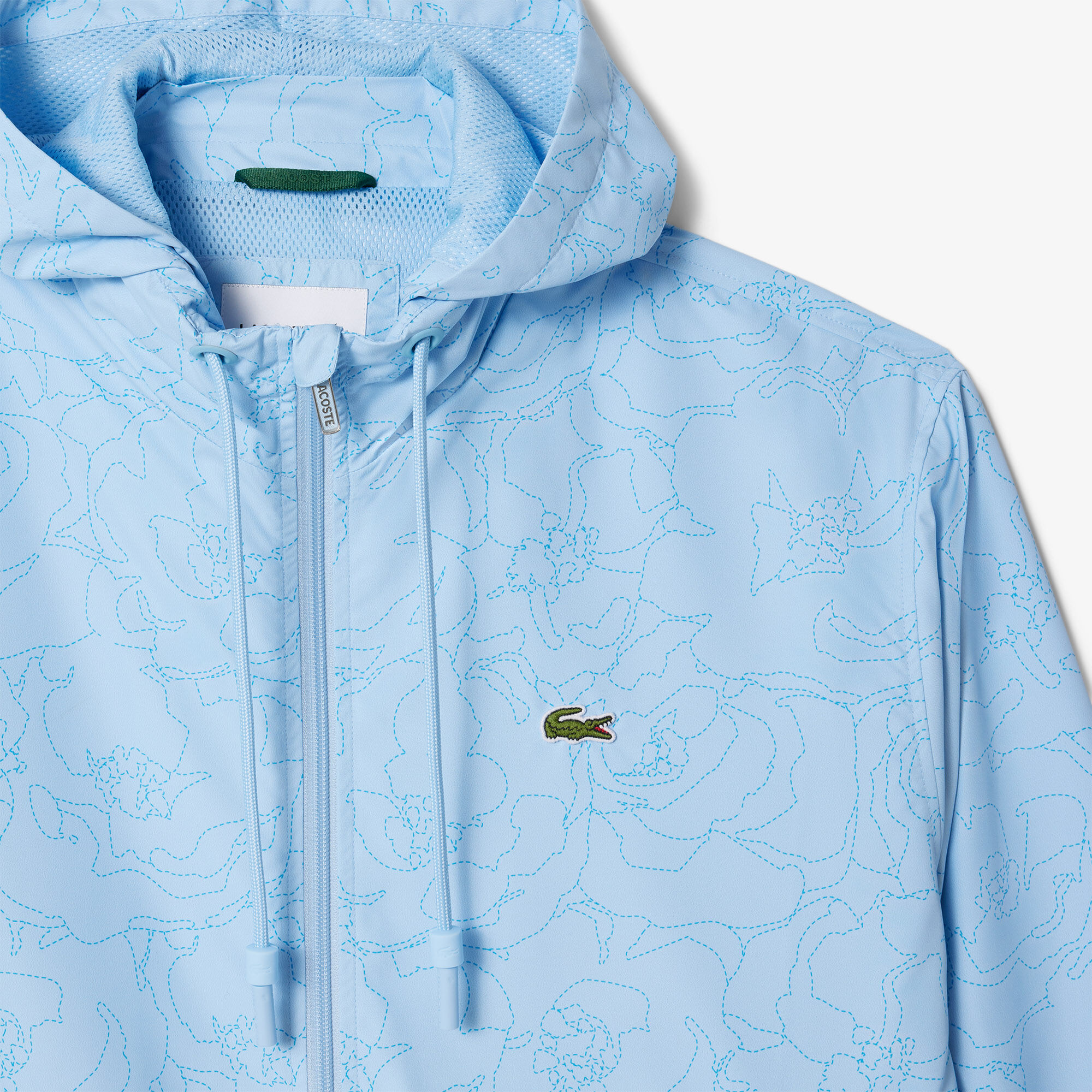 LACOSTE 水色 花柄 ナイロンジャケット US S Flower Print Windbreaker, Blue | LACOSTE KSA
