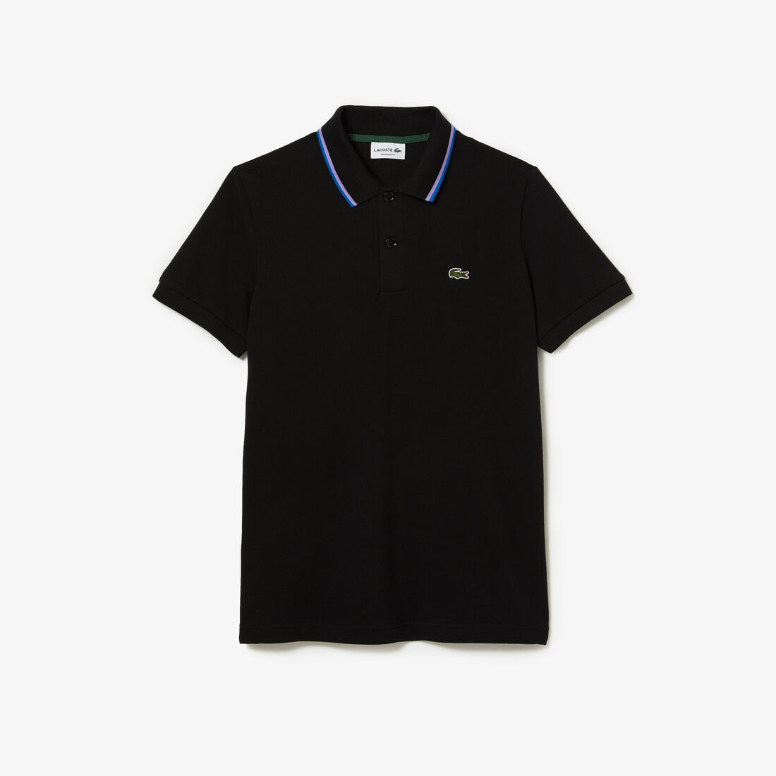 Men's Lacoste Regular Fit Striped Collar Cotton Petit Piqué Polo Men's Lacoste Regular Fit Striped Collar Cotton Petit Piqué Polo