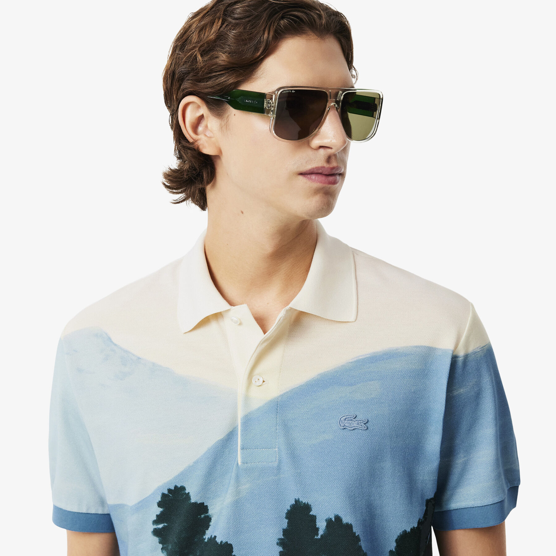 Classic Fit Printed Petit Pique Polo Shirt lacoste classic fit printed petit pique polo shirt