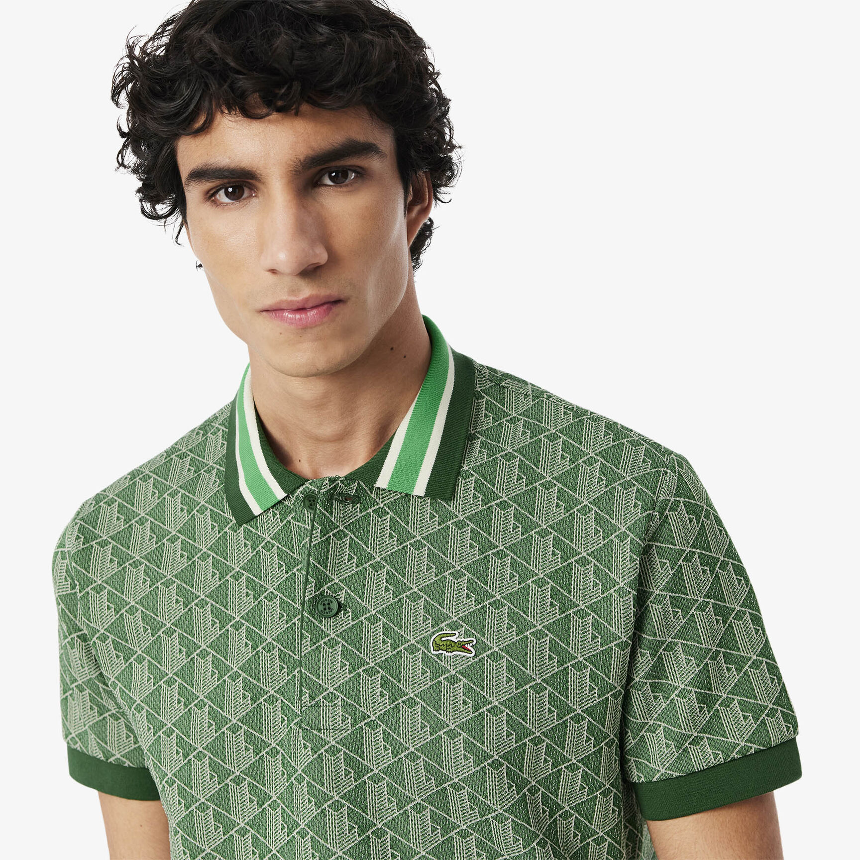 Classic Fit Monogram Jacquard Polo Shirt Classic Fit Monogram Jacquard Polo Shirt