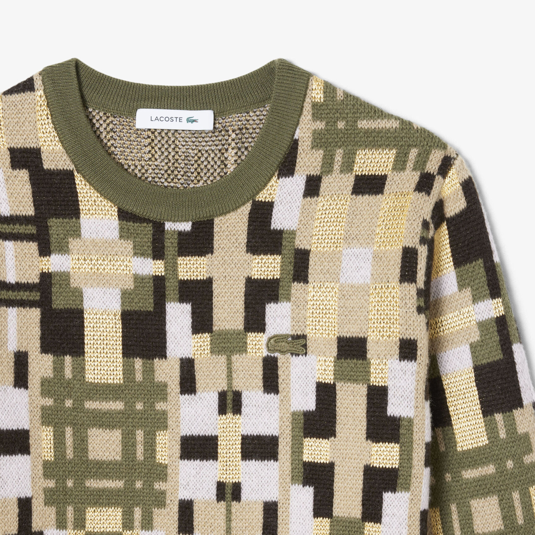 Crew Neck Wool Jacquard Graphic Sweater