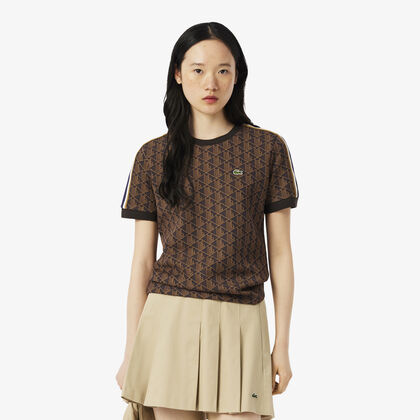 تي شيرت جاكار أحادي اللون بقصّة ضيقة