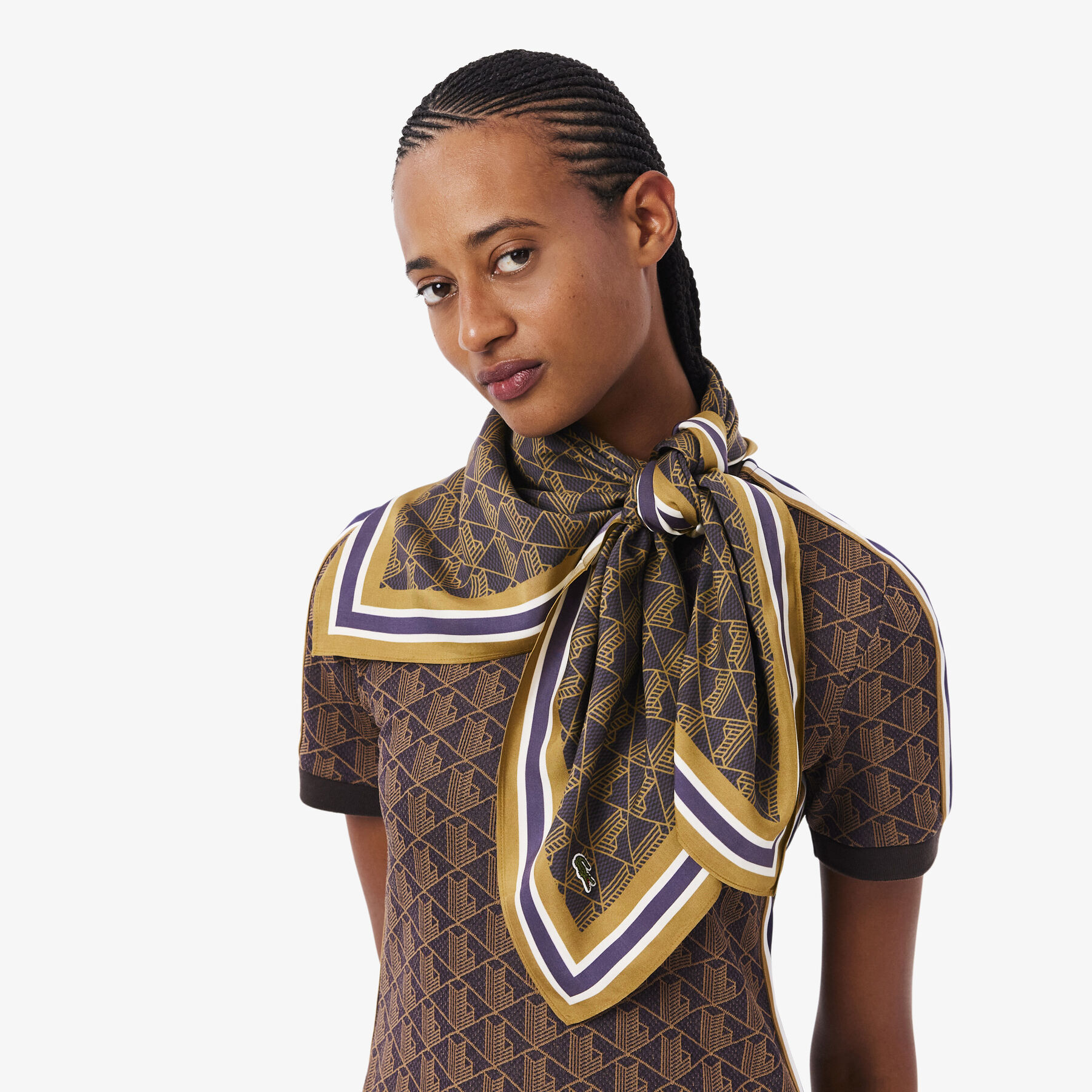 Monogram Print Scarf lacoste monogram print scarf